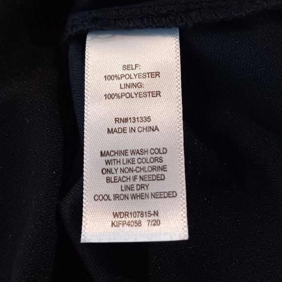 SOCIALITE Long Sleeve Semi-sheer Black Dress With Brown & White Dots Size Small - Picture 9 of 9